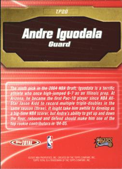 2004-05 Topps Total - Total Package #TP20 Andre Iguodala Back