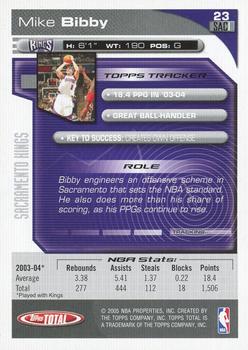 2004-05 Topps Total - Silver #23 Mike Bibby Back