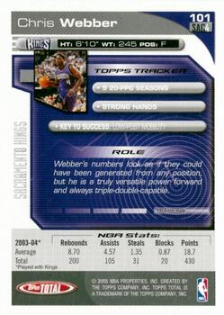 2004-05 Topps Total - Silver #101 Chris Webber Back
