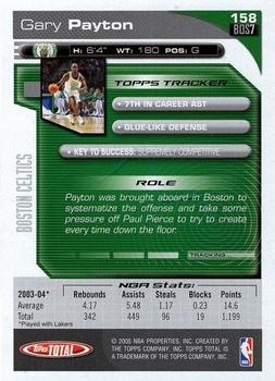 2004-05 Topps Total - Silver #158 Gary Payton Back