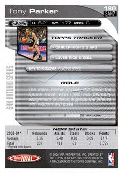 2004-05 Topps Total - Silver #180 Tony Parker Back