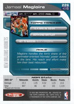 2004-05 Topps Total - Silver #226 Jamaal Magloire Back