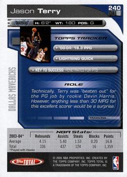 2004-05 Topps Total - Silver #240 Jason Terry Back