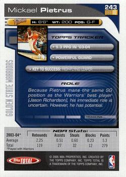 2004-05 Topps Total - Silver #243 Mickael Pietrus Back