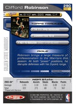 2004-05 Topps Total - Silver #290 Clifford Robinson Back