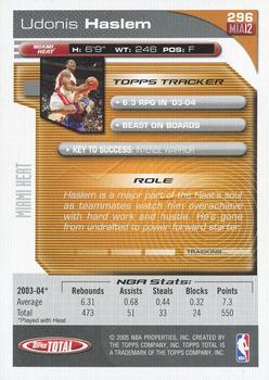 2004-05 Topps Total - Silver #296 Udonis Haslem Back