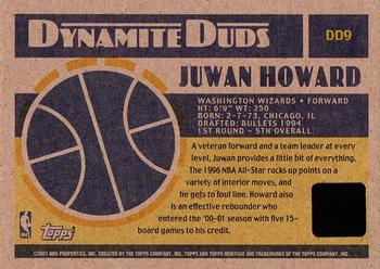 2000-01 Topps Heritage - Dynamite Duds Jersey Relics #DD9 Juwan Howard Back