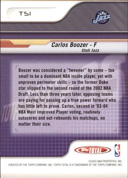 2004-05 Topps Total - Total Success #TS1 Carlos Boozer Back