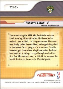 2004-05 Topps Total - Total Success #TS6 Rashard Lewis Back