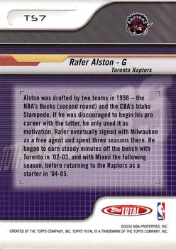 2004-05 Topps Total - Total Success #TS7 Rafer Alston Back