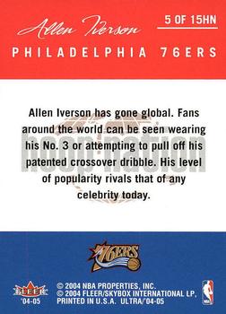 2004-05 Ultra - Hoop Nation #5 HN Allen Iverson Back