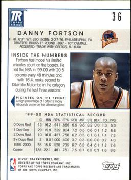 2000-01 Topps Reserve #36 Danny Fortson Back