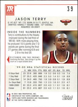 2000-01 Topps Reserve #39 Jason Terry Back