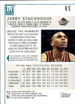 2000-01 Topps Reserve #85 Jerry Stackhouse Back