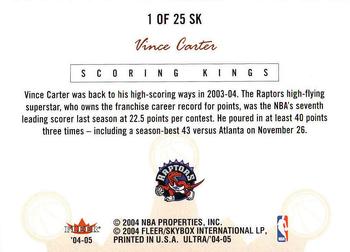 2004-05 Ultra - Scoring Kings #1 SK Vince Carter Back