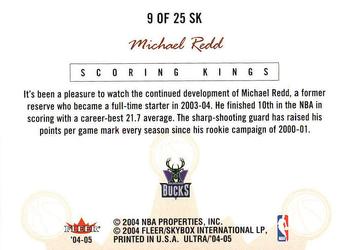 2004-05 Ultra - Scoring Kings #9 SK Michael Redd Back
