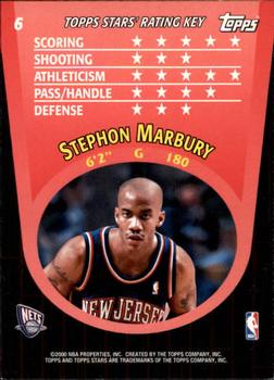 2000-01 Topps Stars #6 Stephon Marbury Back