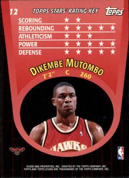 2000-01 Topps Stars #12 Dikembe Mutombo Back