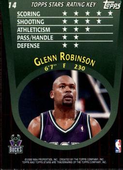 2000-01 Topps Stars #14 Glenn Robinson Back