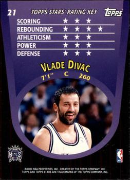 2000-01 Topps Stars #21 Vlade Divac Back