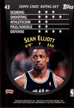 2000-01 Topps Stars #42 Sean Elliott Back