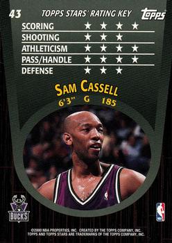 2000-01 Topps Stars #43 Sam Cassell Back