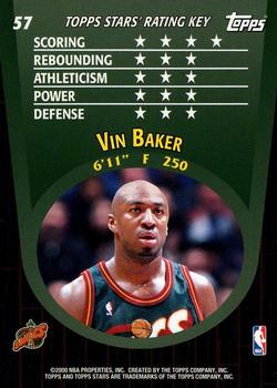 2000-01 Topps Stars #57 Vin Baker Back