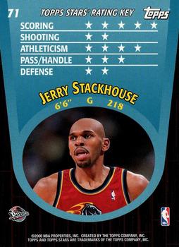 2000-01 Topps Stars #71 Jerry Stackhouse Back
