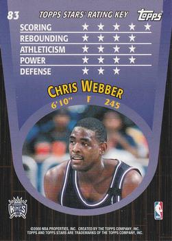 2000-01 Topps Stars #83 Chris Webber Back