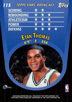 2000-01 Topps Stars #115 Etan Thomas Back