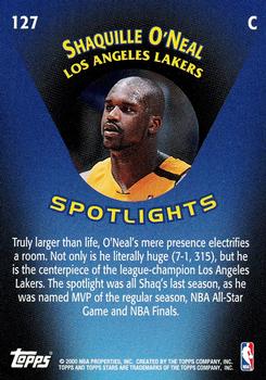 2000-01 Topps Stars #127 Shaquille O'Neal Back