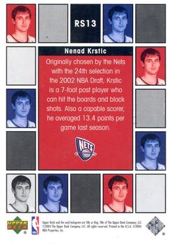 2004-05 Upper Deck - Rookie Scrapbook #RS13 Nenad Krstic Back