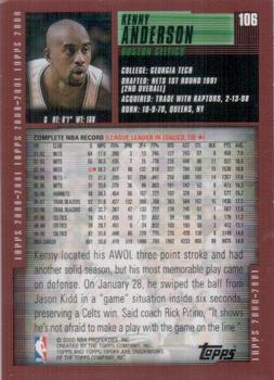 2000-01 Topps Tipoff #106 Kenny Anderson Back