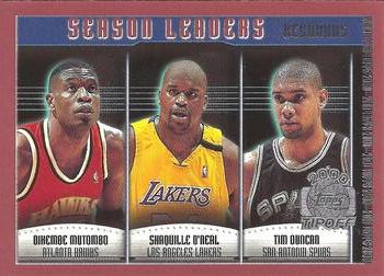 2000-01 Topps Tipoff #137 Dikembe Mutombo / Shaquille O'Neal / Tim Duncan Front