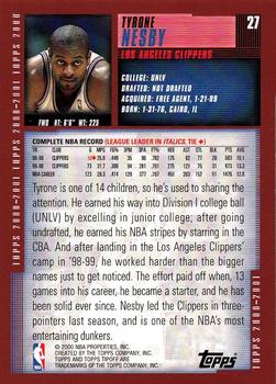 2000-01 Topps Tipoff #27 Tyrone Nesby Back