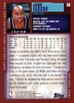 2000-01 Topps Tipoff #38 Jacque Vaughn Back