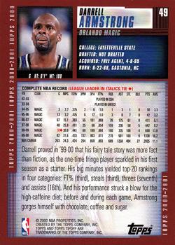 2000-01 Topps Tipoff #49 Darrell Armstrong Back