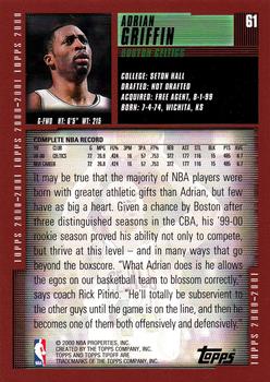 2000-01 Topps Tipoff #61 Adrian Griffin Back