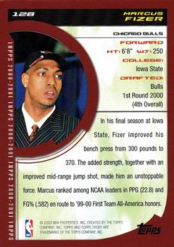 2000-01 Topps Tipoff #128 Marcus Fizer Back