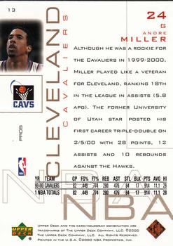 2000-01 Upper Deck Pros & Prospects #13 Andre Miller Back