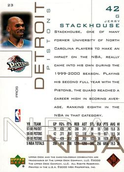 2000-01 Upper Deck Pros & Prospects #23 Jerry Stackhouse Back
