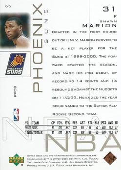 2000-01 Upper Deck Pros & Prospects #65 Shawn Marion Back