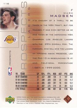 2000-01 Upper Deck Pros & Prospects #116 Mark Madsen Back