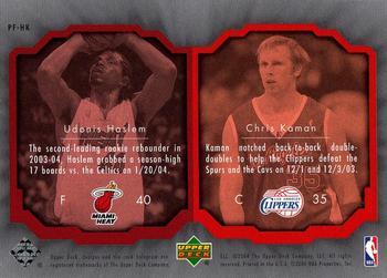 2004-05 Upper Deck All-Star Lineup - Prominent Futures #PF-HK Udonis Haslem / Chris Kaman Back