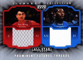 2004-05 Upper Deck All-Star Lineup - Prominent Futures Threads #PFT-MN Yao Ming / Nene Hilario Front