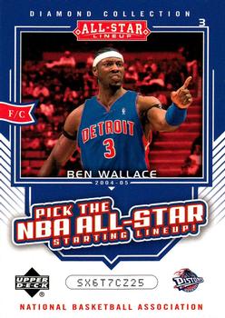 2004-05 Upper Deck All-Star Lineup - Pick the NBA All-Star Starting Lineup! #AS11 Ben Wallace Front