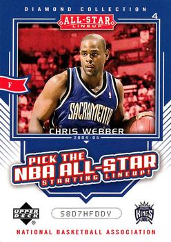 2004-05 Upper Deck All-Star Lineup - Pick the NBA All-Star Starting Lineup! #AS26 Chris Webber Front