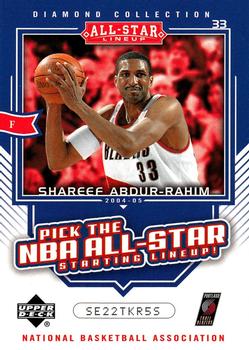 2004-05 Upper Deck All-Star Lineup - Pick the NBA All-Star Starting Lineup! #AS28 Shareef Abdur-Rahim Front