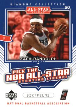 2004-05 Upper Deck All-Star Lineup - Pick the NBA All-Star Starting Lineup! #AS30 Zach Randolph Front