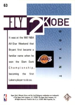 2000-01 Upper Deck Ultimate Victory #63 Kobe Bryant Back